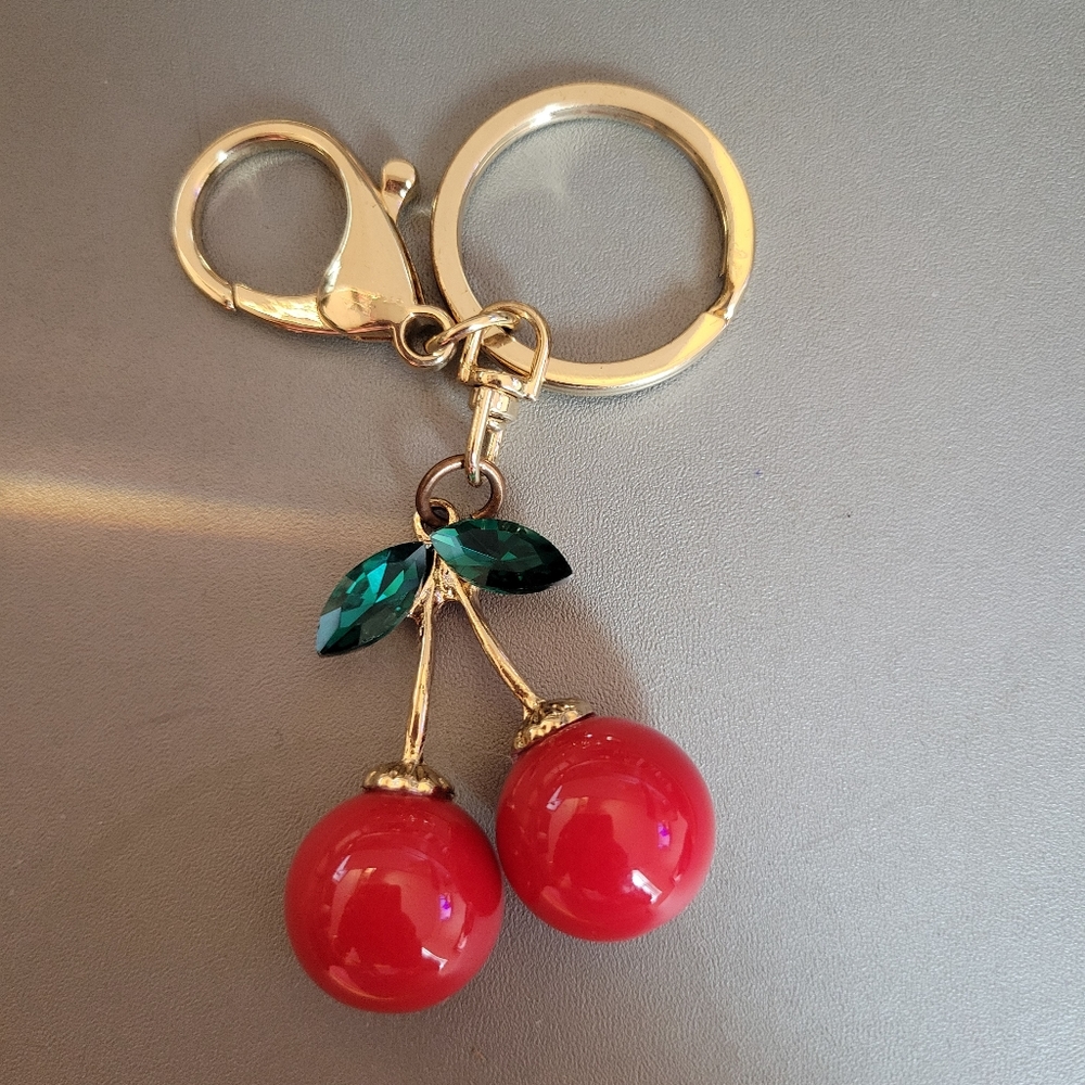 Red Cherry Keychain Bag Charm - Picture 1 of 6